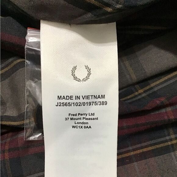 Fred Perry Black Twill Zip-Through Mac Coat New With Tag Size Medium - Picture 3 of 16